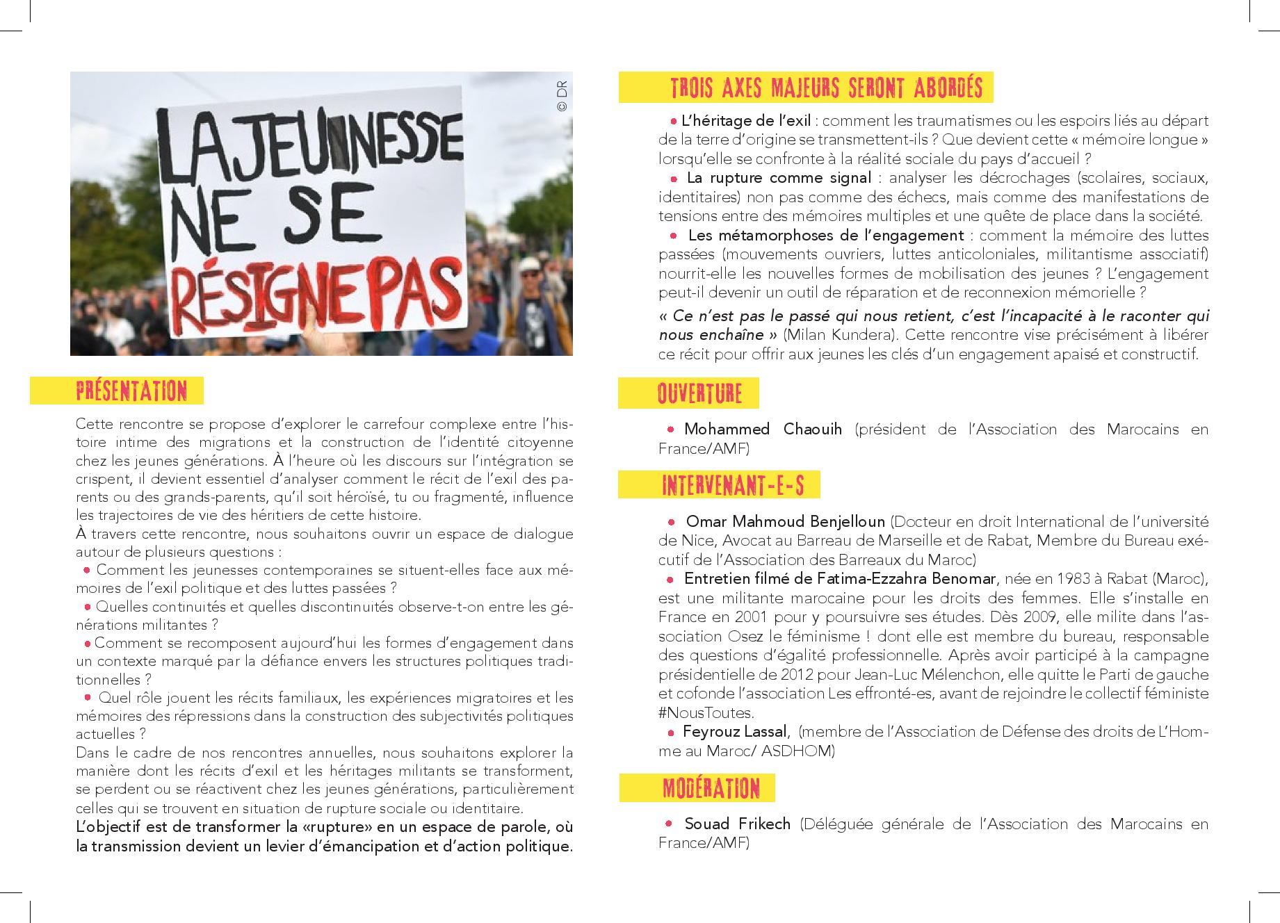 Programme Rencontre Exil jeunesse et transmission page 002